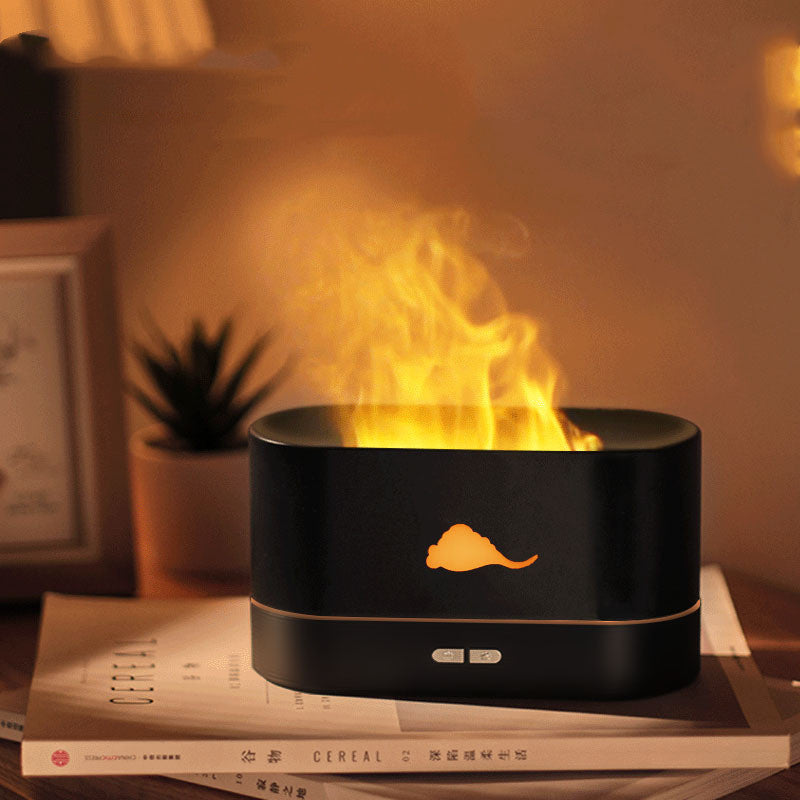 Flame Humidifier & Aromatherapy Lamp – 3D Simulation & Crystal Salt.