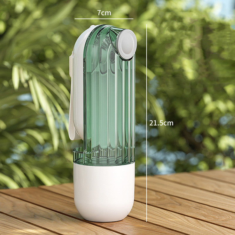 2-in-1 portable pet water and food cup for dog walks.