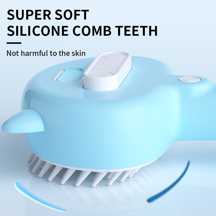 Rechargeable Mist Grooming Brush – Self-Cleaning Slicker for Pets.
