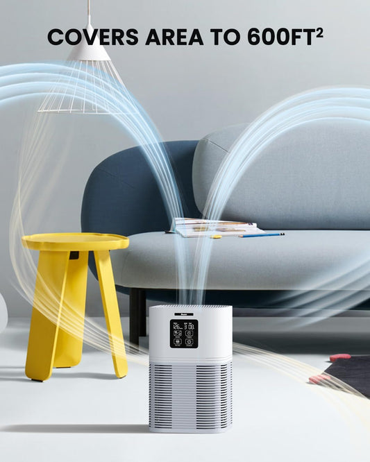 VEWIOR Desktop Air Purifier with Smart Timer, H30 Filter & Aromatherapy – Efficient & Portable.