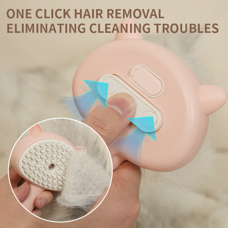 Rechargeable Mist Grooming Brush – Self-Cleaning Slicker for Pets.