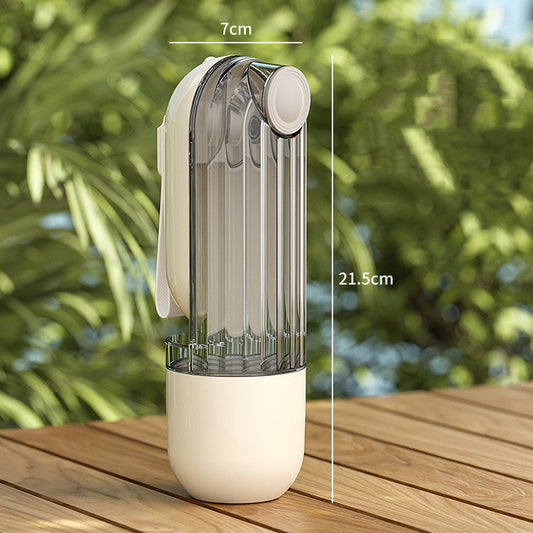 2-in-1 portable pet water and food cup for dog walks.