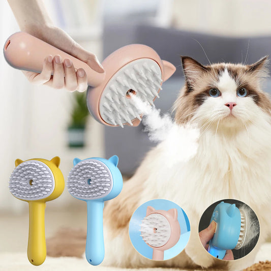 Rechargeable Mist Grooming Brush – Self-Cleaning Slicker for Pets.