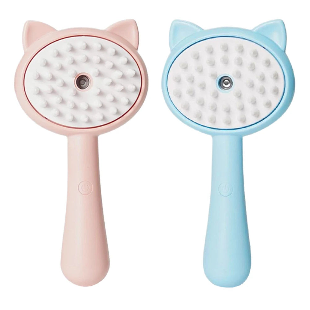 Rechargeable Mist Grooming Brush – Self-Cleaning Slicker for Pets.
