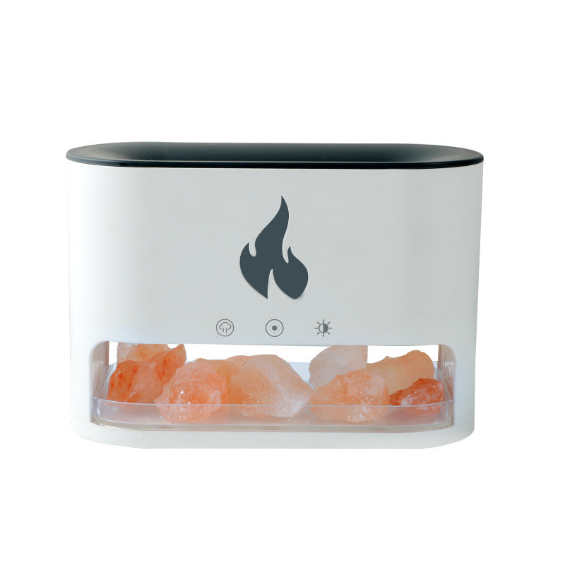 Flame Humidifier & Aromatherapy Lamp – 3D Simulation & Crystal Salt.